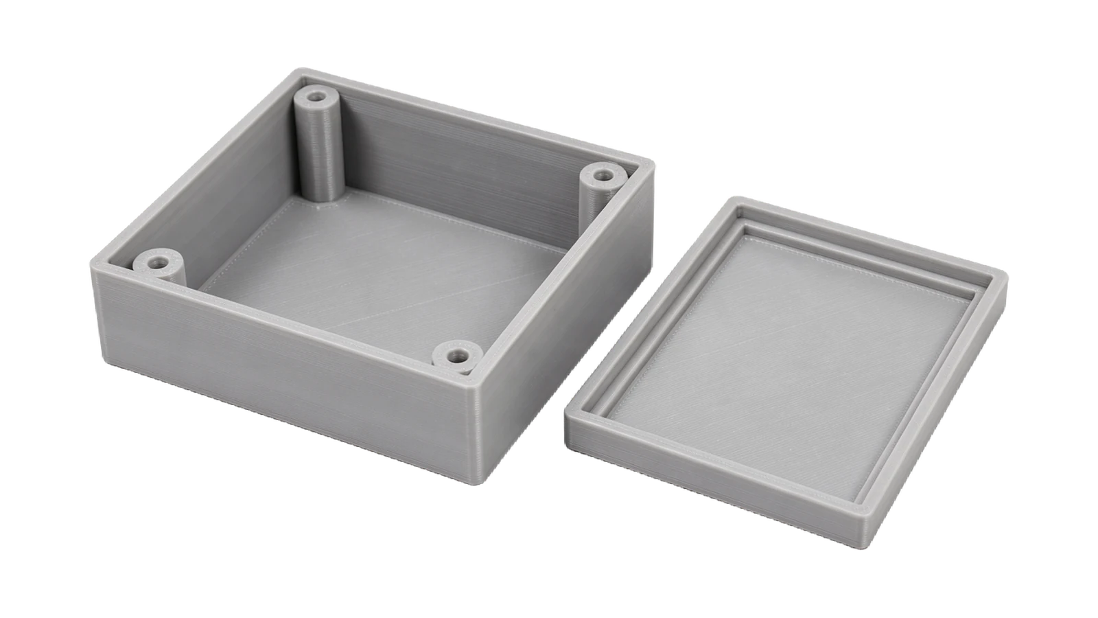Electronics box with a lid, printed in ABS