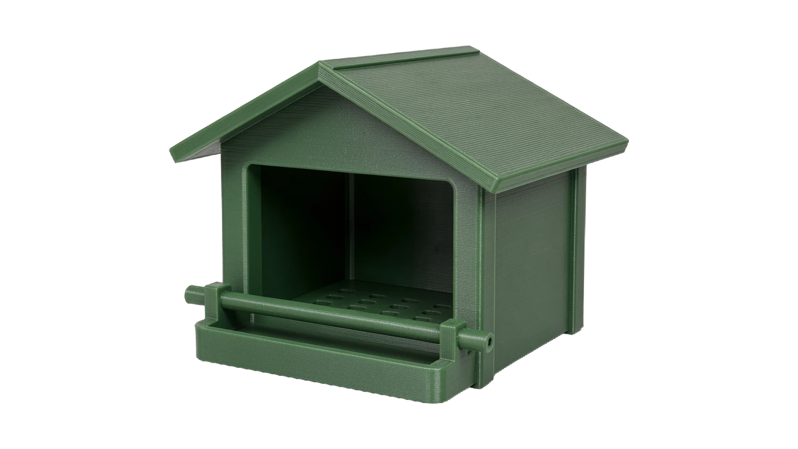 Bird feeder printed in green ASA for outdoor use