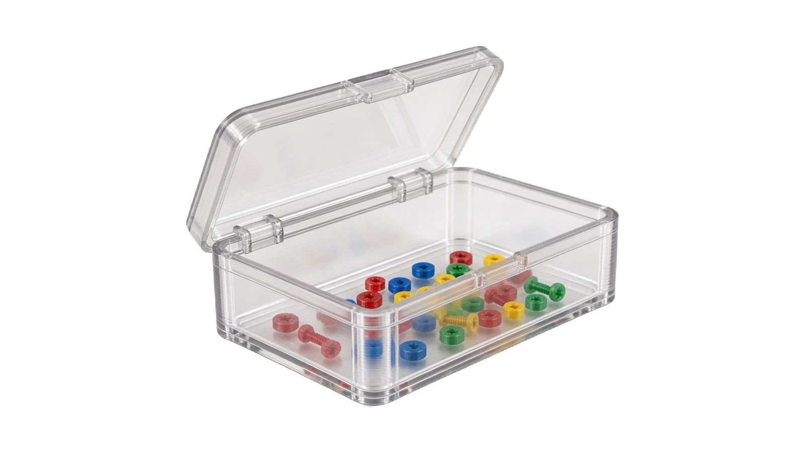 Transparent storage box printed in PCTG